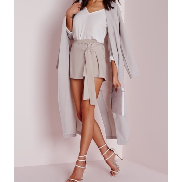 Missguided Pants - NWOT Misguided Grey Wrap Tie Skort